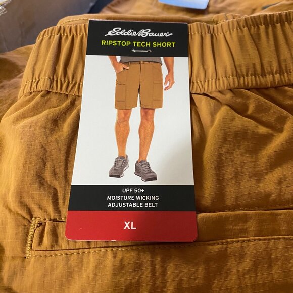 Eddie Bauer Mens Ripstop Tech Shorts Medium Elastic Waist Nylon XLG NWT - Picture 8 of 8